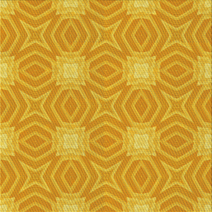 Round Patterned Neon Orange Rug, pat2912yw