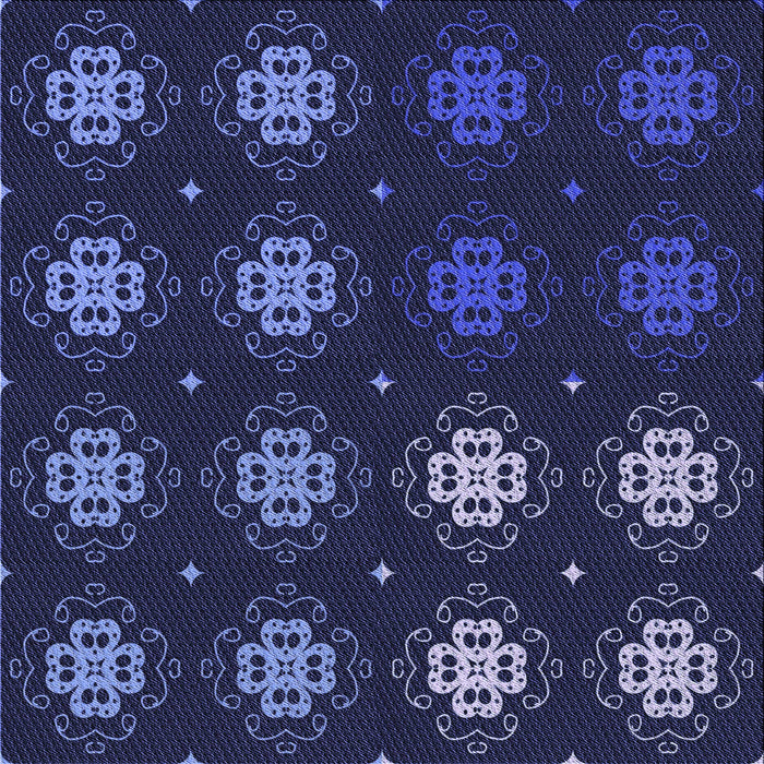 Round Patterned Night Blue Rug, pat2913blu