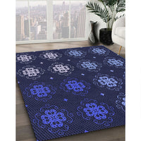 Patterned Night Blue Rug, pat2913blu