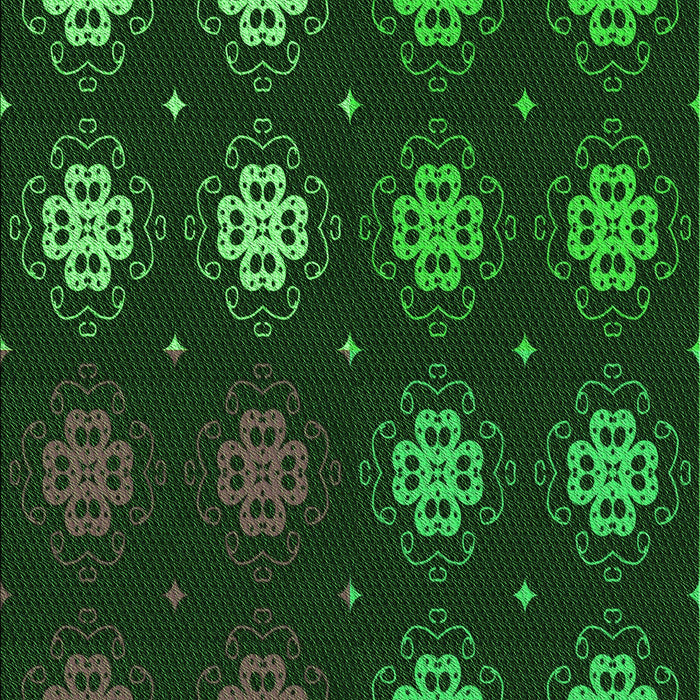 Patterned Dark Forest Green Rug, pat2913grn