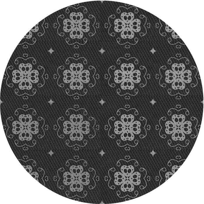 Square Machine Washable Transitional Midnight Gray Rug in a Living Room, wshpat2913gry