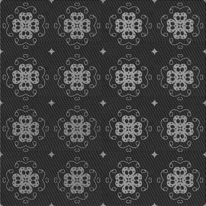 Round Patterned Midnight Gray Rug, pat2913gry