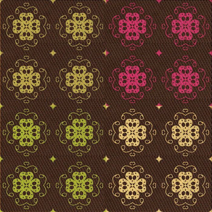 Round Patterned Red Rug, pat2913org