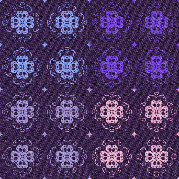 Round Patterned Dark Purple Rug, pat2913pur