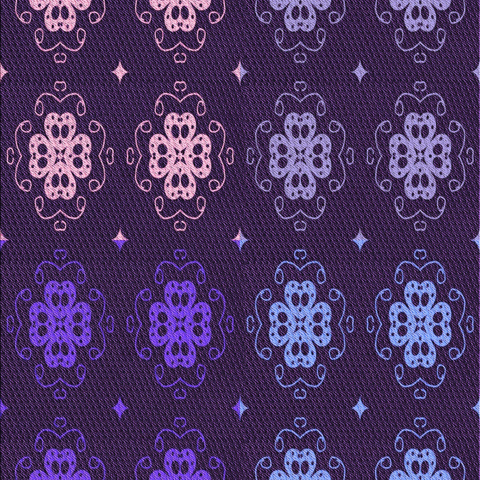 Machine Washable Transitional Dark Purple Rug, wshpat2913pur