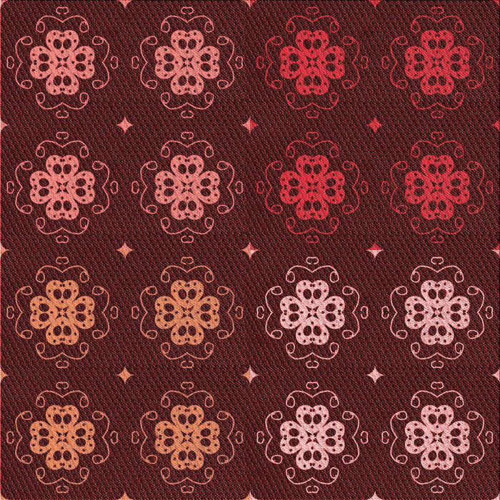 Round Patterned Red Rug, pat2913rd