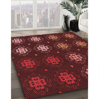 Patterned Red Rug, pat2913rd