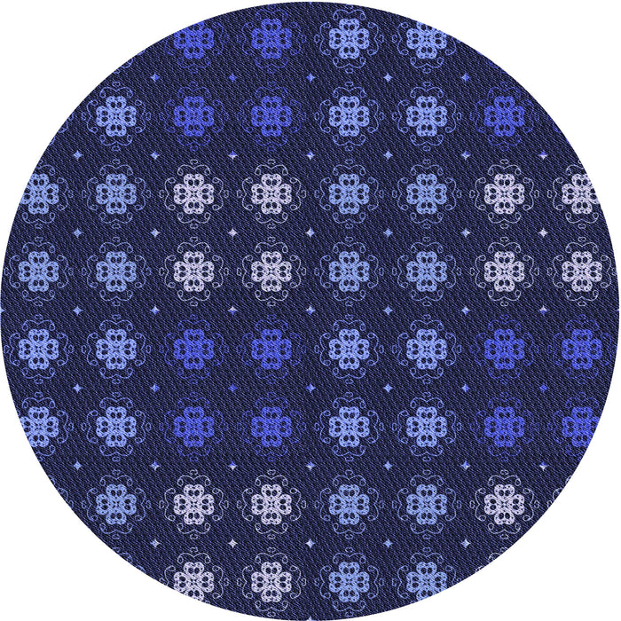 Square Patterned Night Blue Rug, pat2914blu