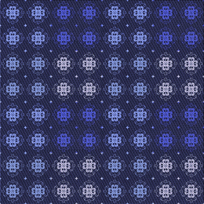 Round Patterned Night Blue Rug, pat2914blu