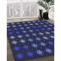 Patterned Night Blue Rug, pat2914blu