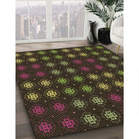 Patterned Oak Brown Rug, pat2914brn