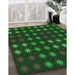 Machine Washable Transitional Dark Forest Green Rug in a Family Room, wshpat2914grn