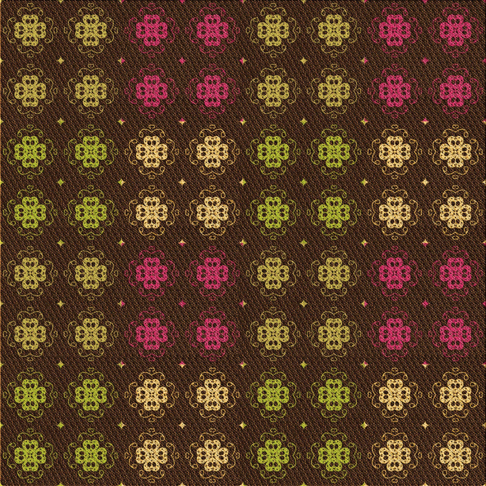 Round Patterned Red Rug, pat2914org