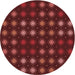 Square Patterned Red Rug, pat2914rd