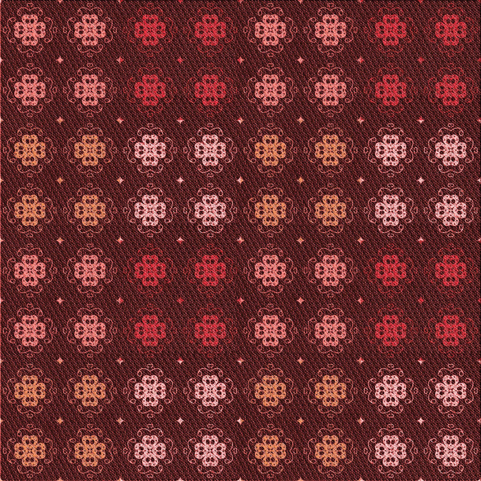 Round Patterned Red Rug, pat2914rd