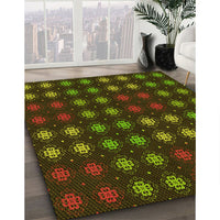 Patterned Black Brown Rug, pat2914yw