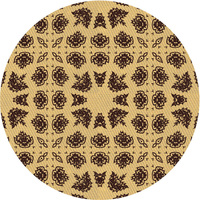 Square Machine Washable Transitional Saddle Brown Rug in a Living Room, wshpat2915brn