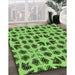 Machine Washable Transitional Emerald Green Rug in a Family Room, wshpat2915grn