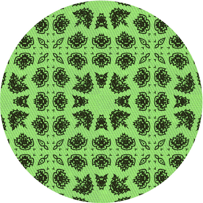 Square Patterned Emerald Green Rug, pat2915grn