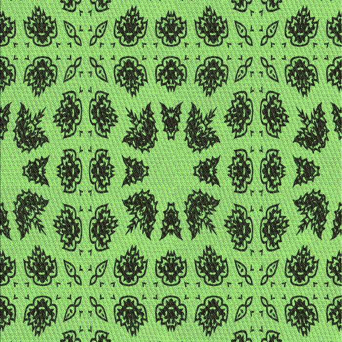 Machine Washable Transitional Emerald Green Rug, wshpat2915grn