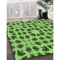 Patterned Emerald Green Rug, pat2915grn