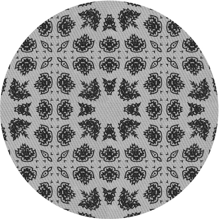 Square Patterned Silver Gray Rug, pat2915gry