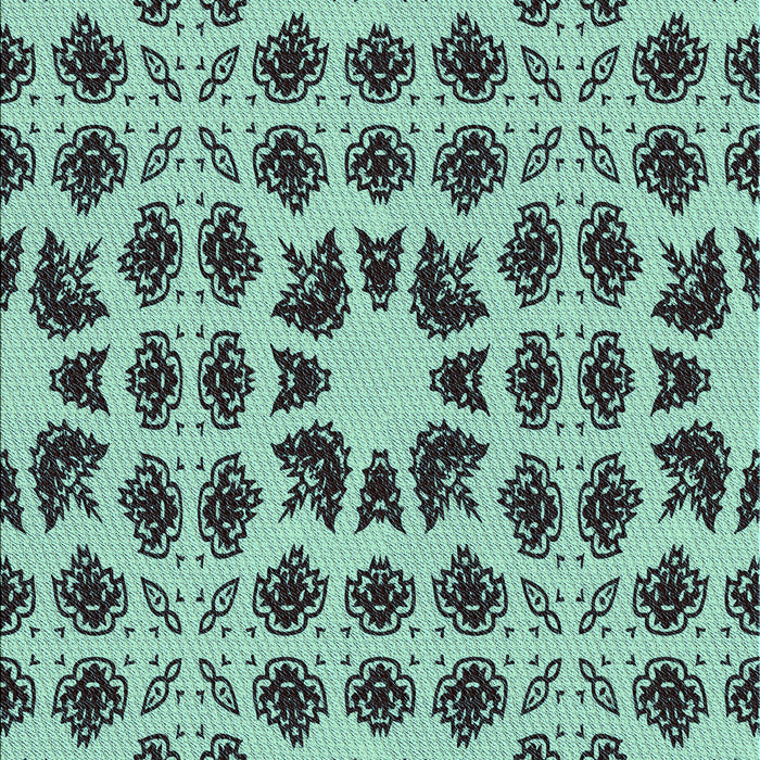 Patterned Aquamarine Green Rug, pat2915lblu