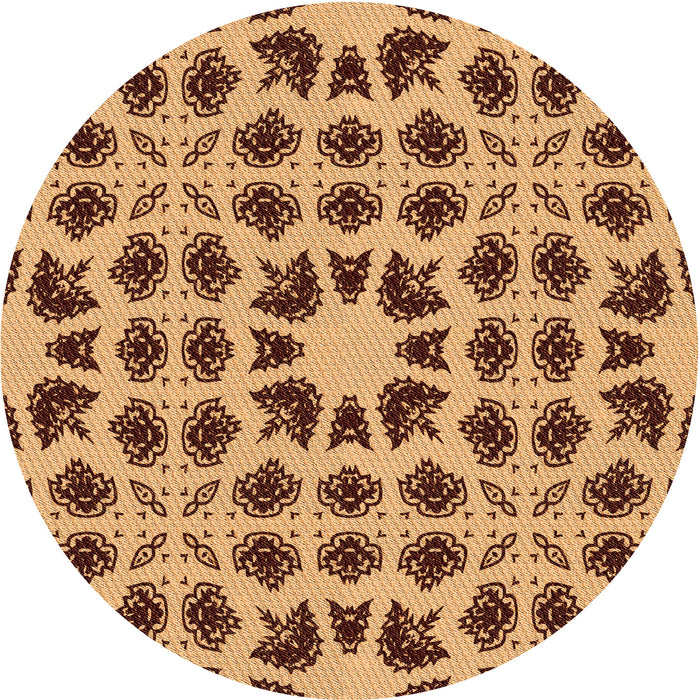 Square Machine Washable Transitional Yellow Orange Rug in a Living Room, wshpat2915org