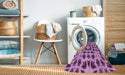 Machine Washable Transitional Dark Magenta Purple Rug in a Washing Machine, wshpat2915pur