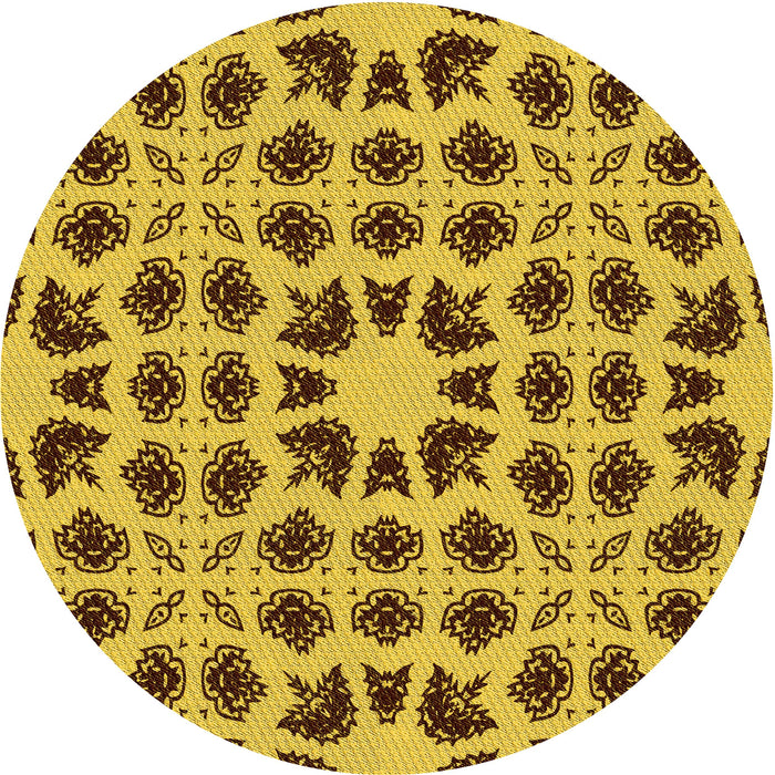 Square Patterned Dark Bronze Brown Rug, pat2915yw