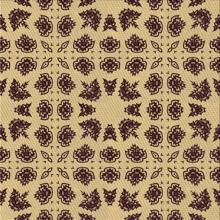 Square Patterned Mustard Yellow Novelty Rug, pat2915