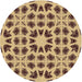 Sideview of Patterned Mustard Yellow Novelty Rug, pat2915