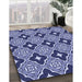 Machine Washable Transitional Denim Dark Blue Rug in a Family Room, wshpat2916blu