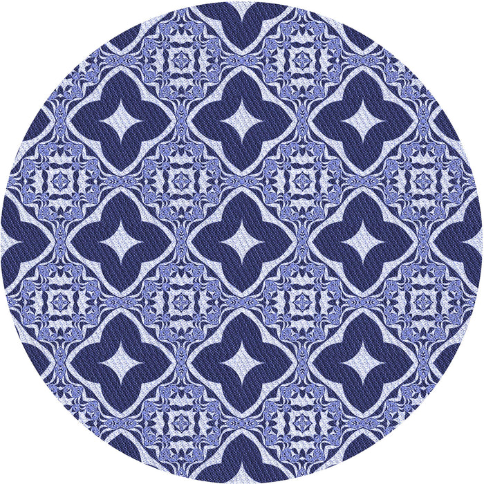 Square Patterned Denim Dark Blue Rug, pat2916blu