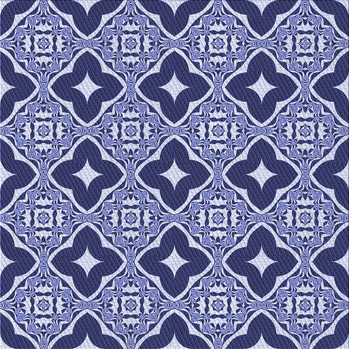 Round Patterned Denim Dark Blue Rug, pat2916blu