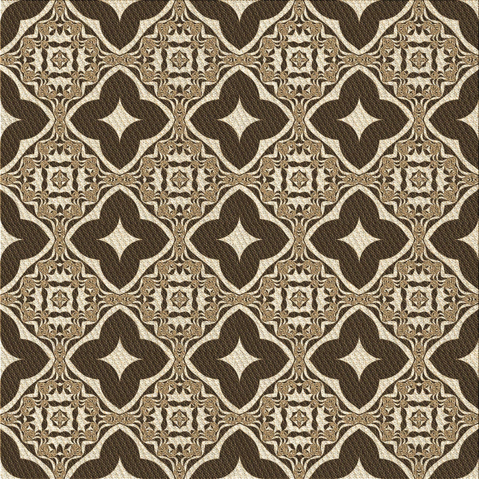 Round Machine Washable Transitional Brown Sugar Brown Rug, wshpat2916brn