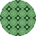 Square Patterned Deep Emerald Green Rug, pat2916grn