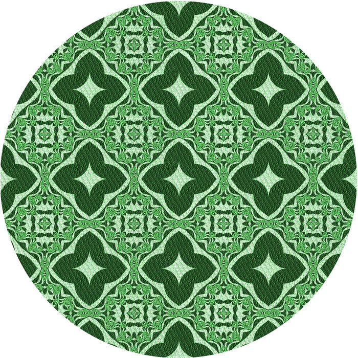 Square Machine Washable Transitional Deep Emerald Green Rug in a Living Room, wshpat2916grn