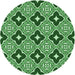 Square Machine Washable Transitional Deep Emerald Green Rug in a Living Room, wshpat2916grn