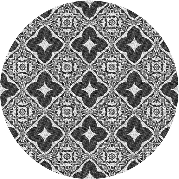 Square Patterned Dark Gray Black Rug, pat2916gry