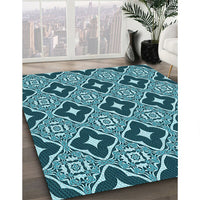 Patterned Diamond Blue Rug, pat2916lblu