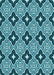 Machine Washable Transitional Diamond Blue Rug, wshpat2916lblu