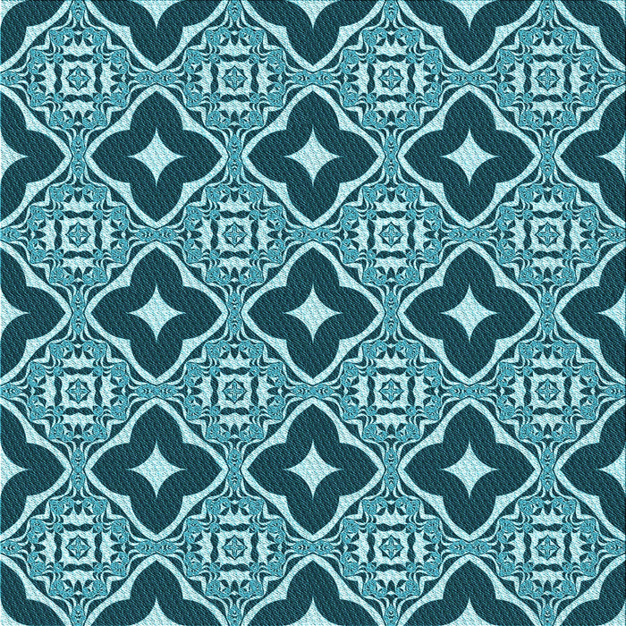 Round Machine Washable Transitional Diamond Blue Rug, wshpat2916lblu