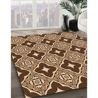 Patterned Red Brown Rug, pat2916org