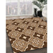 Patterned Red Brown Rug in Family Room, pat2916org