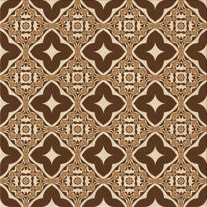 Round Patterned Red Brown Rug, pat2916org