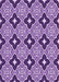 Machine Washable Transitional Bright Purple Rug, wshpat2916pur