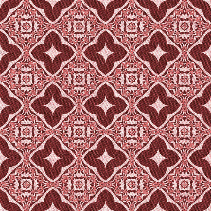 Round Patterned Tomato Red Rug, pat2916rd