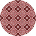 Square Patterned Tomato Red Rug, pat2916rd