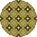 Square Machine Washable Transitional Golden Brown Yellow Rug in a Living Room, wshpat2916yw